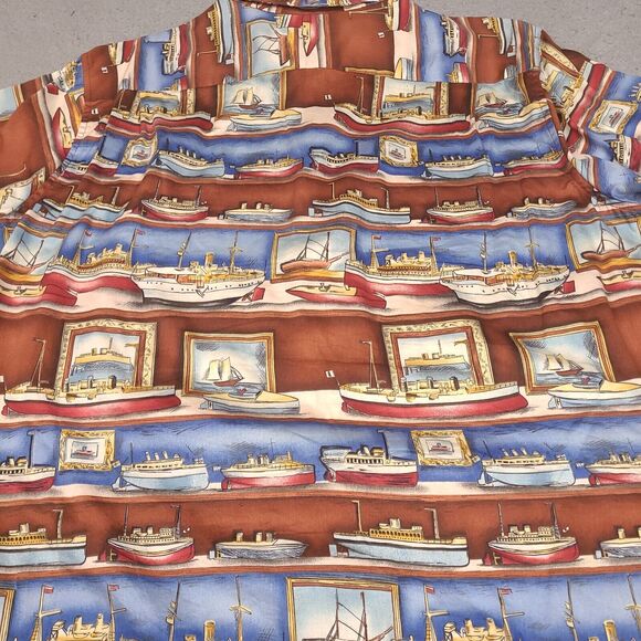 Reyn Spooner Shirt Mens Large Ships American Classics Egyptian Cotton Hawaiian - Picture 8 of 13